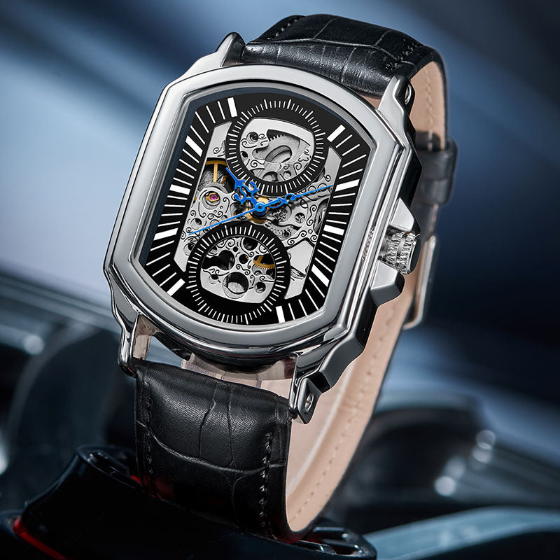 Montre Gatsby boîtier argenté et cadran blanc, style rétro