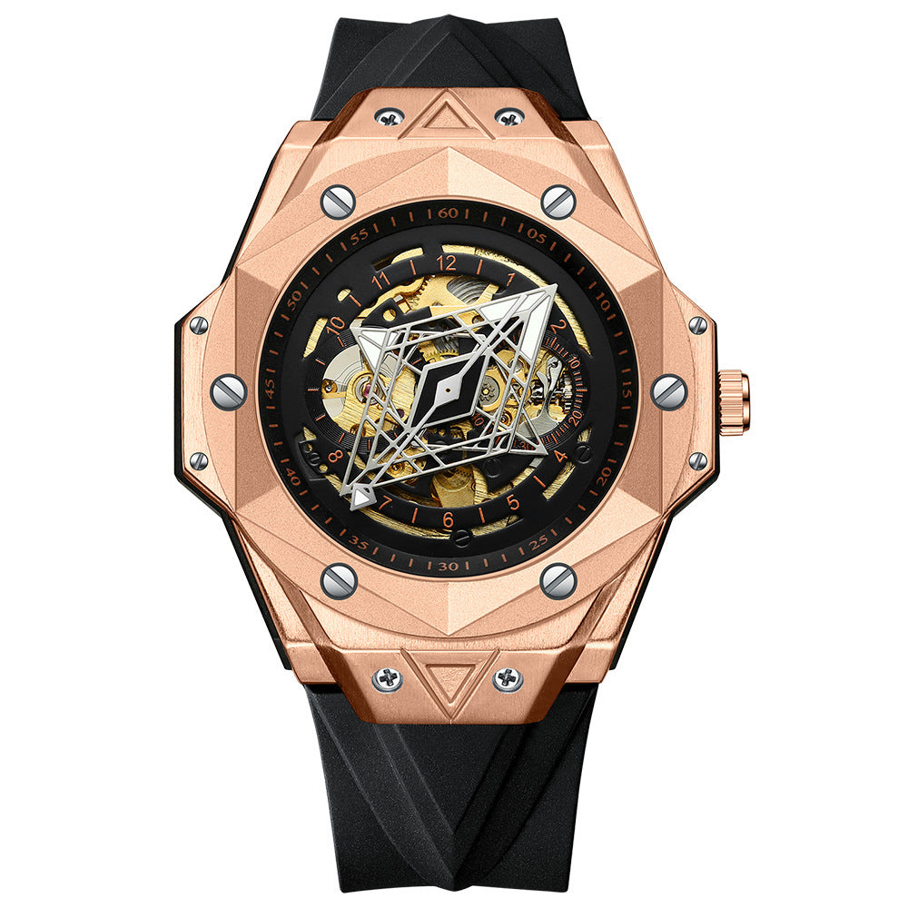 Montre Janus boîtier or rose, cadran double face