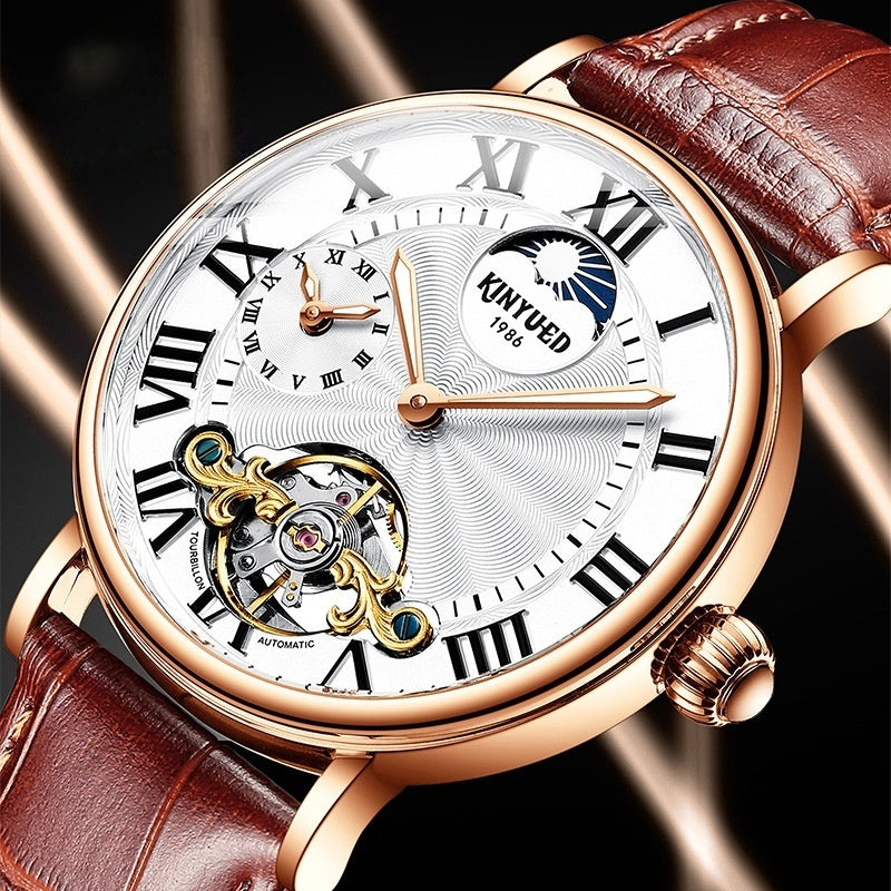 Montre automatique homme Typhon, cadran ajouré tourbillon apparent