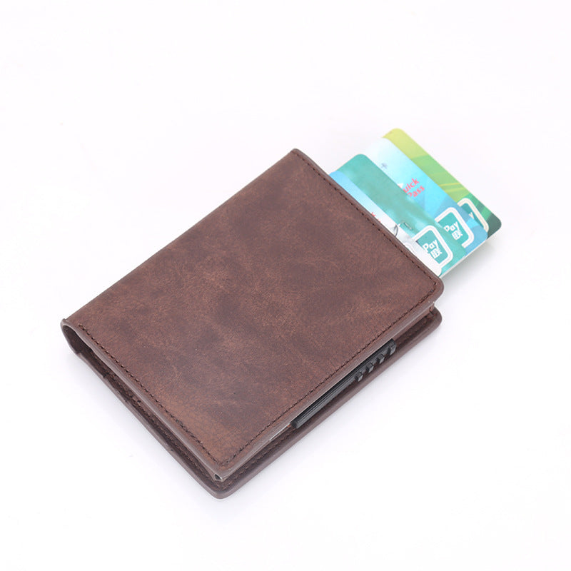Porte-cartes coloris noir effet cuir vieilli