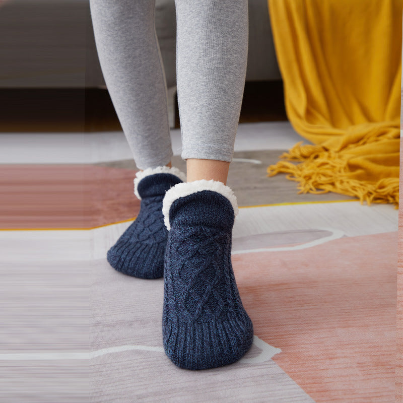 Chaussons-chaussettes, détail de la torsade