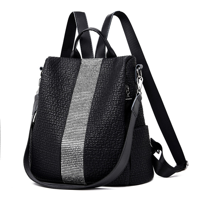 Sac à dos noir convertible, port dos ou épaule