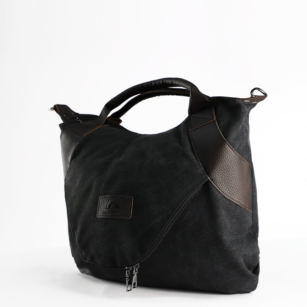 Sac à main rétro, détail de la fermeture zip