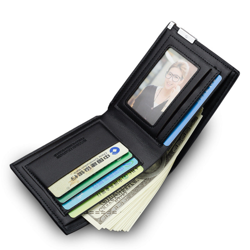 Portefeuille deux volets noir, modèle A