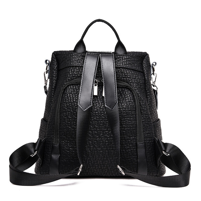 Sac à dos noir, détail des bretelles