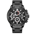 Montre homme Tempo coloris bleu, chronographe bracelet acier inoxydable