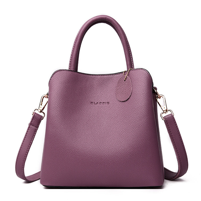 Sac à main grainé coloris bleu