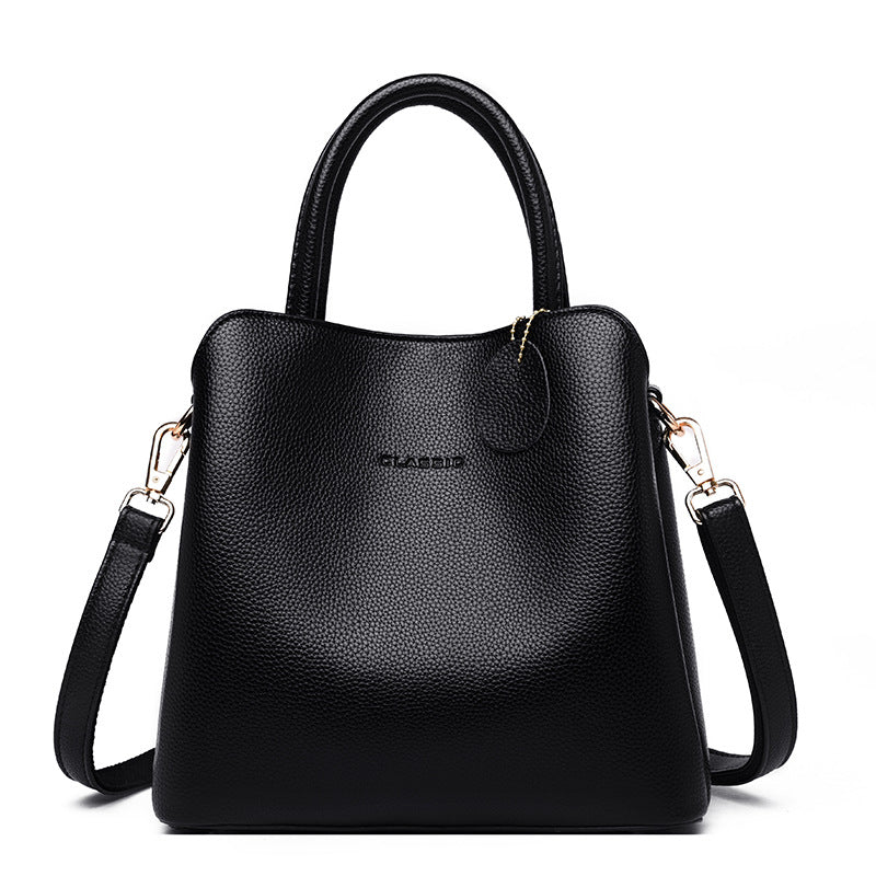 Sac à main femme forme seau en simili cuir grainé