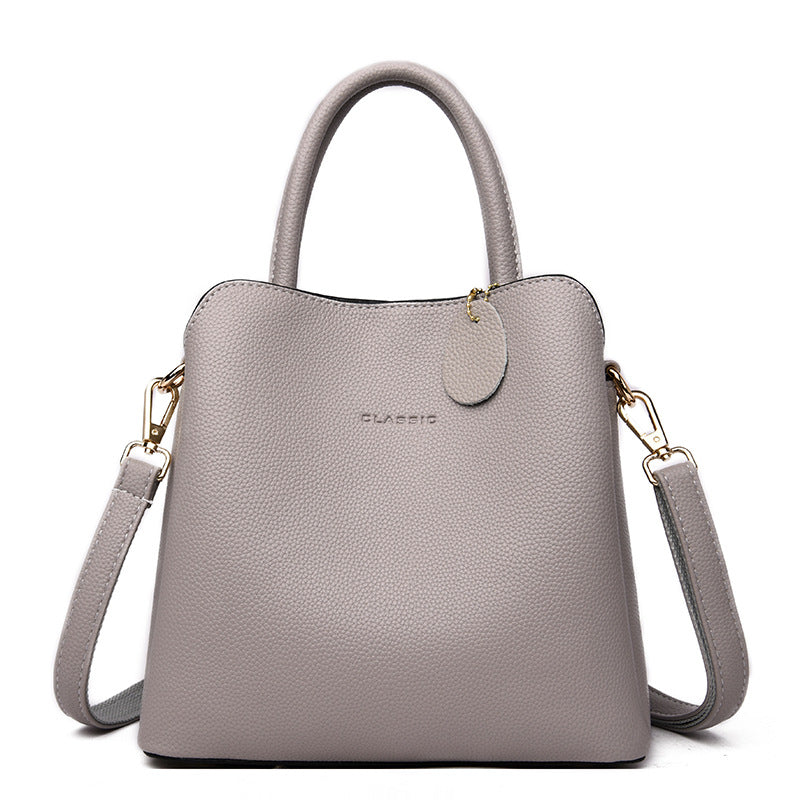 Sac à main grainé coloris kaki