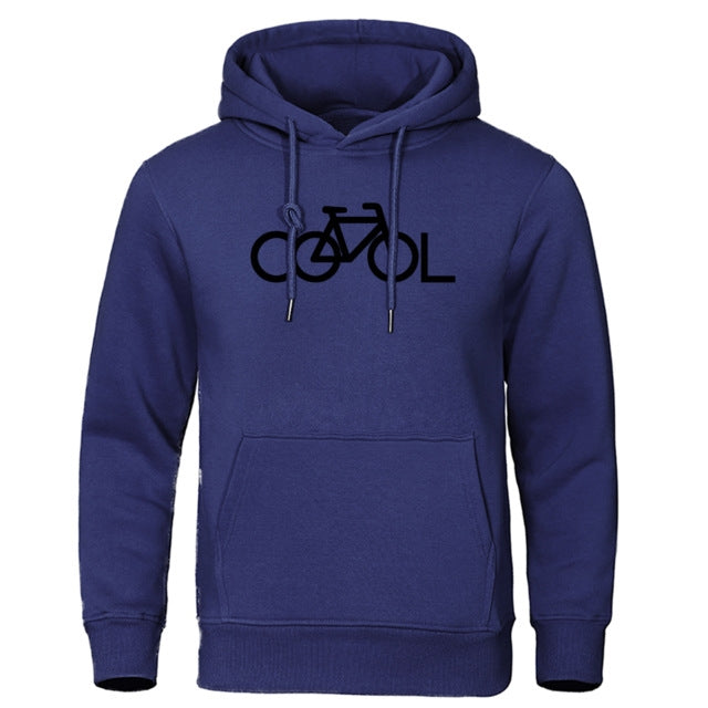 Sweat à capuche imprimé vélo, coloris bleu marine