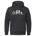 Sweat à capuche imprimé vélo, coloris noir