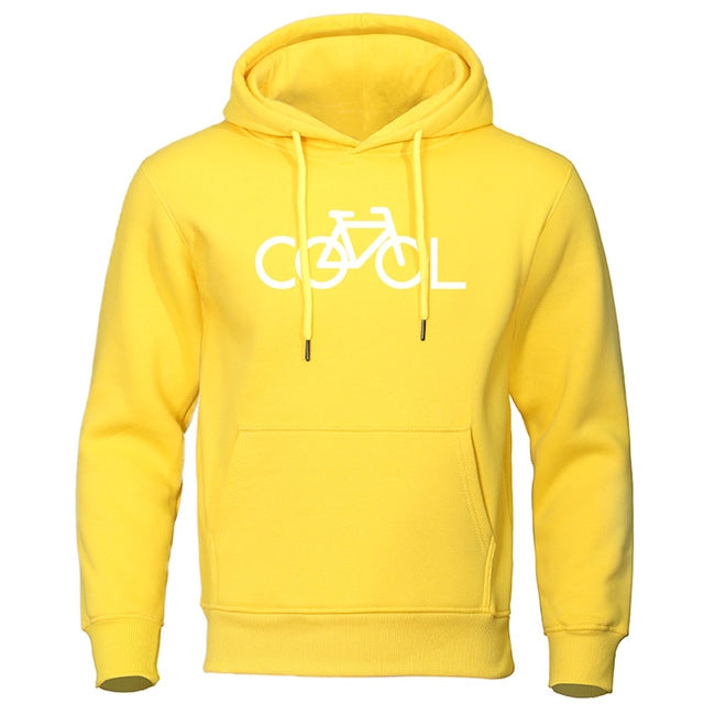 Sweat à capuche imprimé vélo, coloris jaune