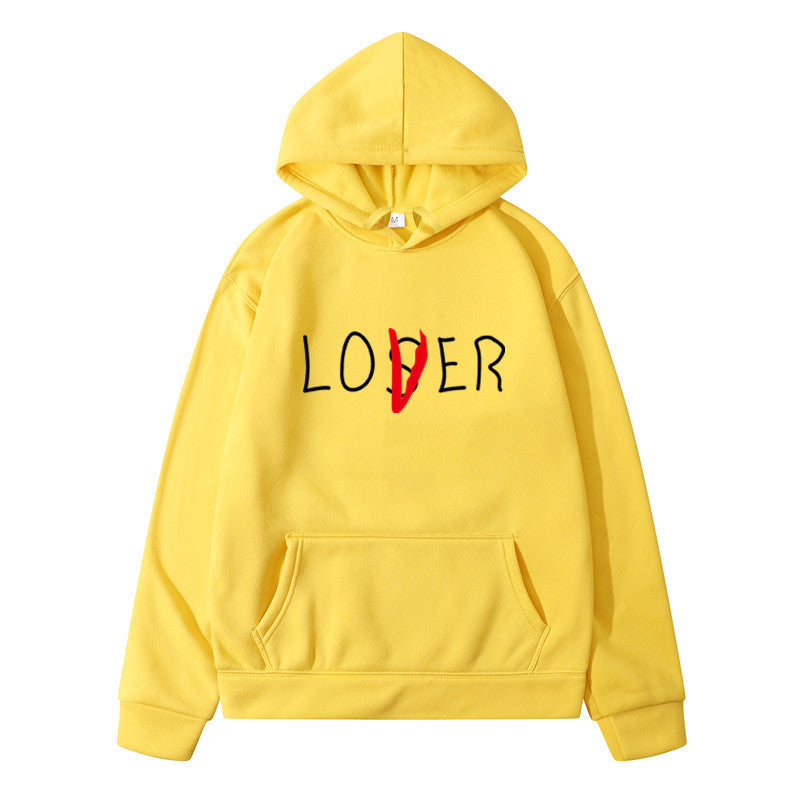 Sweat à capuche à imprimé lettrage, coloris jaune