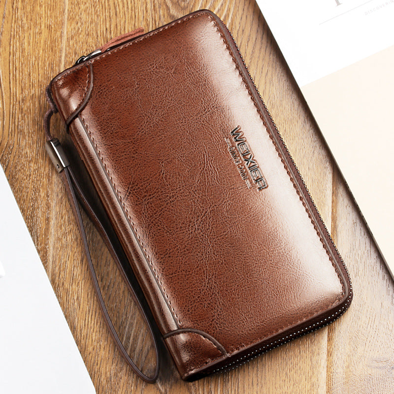Pochette portefeuille zippée homme, format horizontal