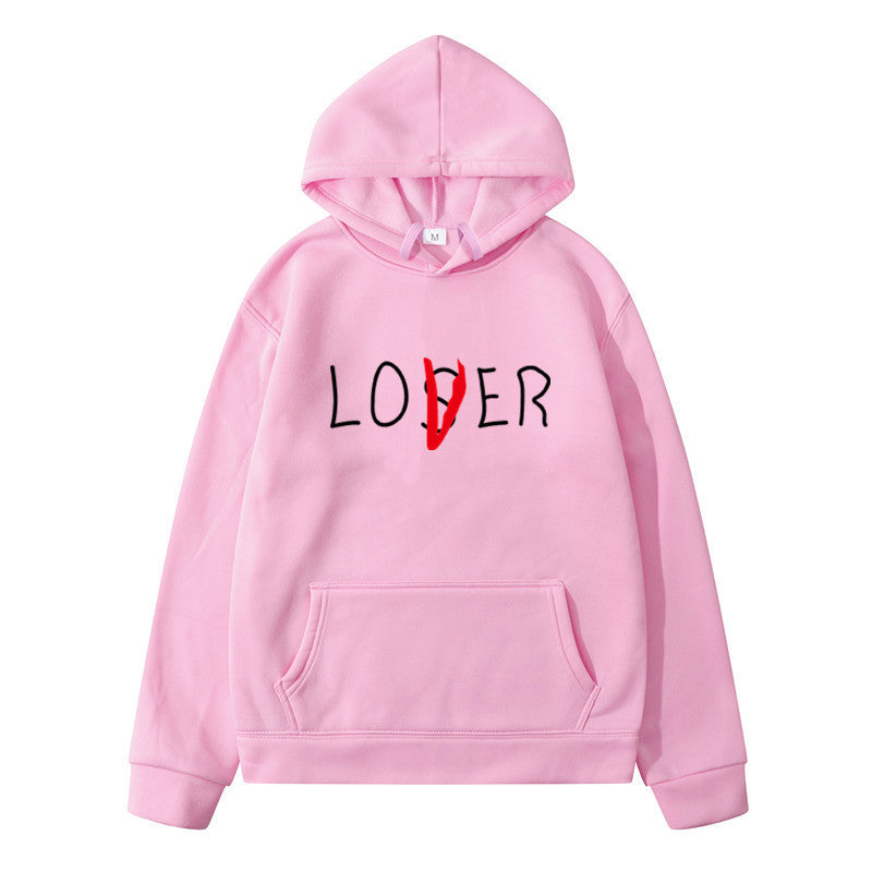 Sweat à capuche à imprimé lettrage, coloris rose