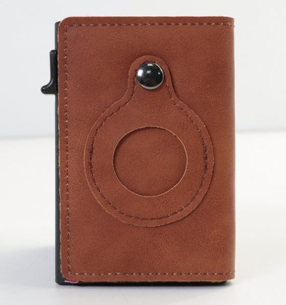 Porte-cartes RFID en cuir marron
