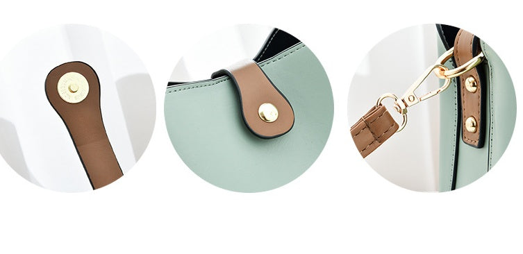 Sac seau femme, détail de la fermeture zip