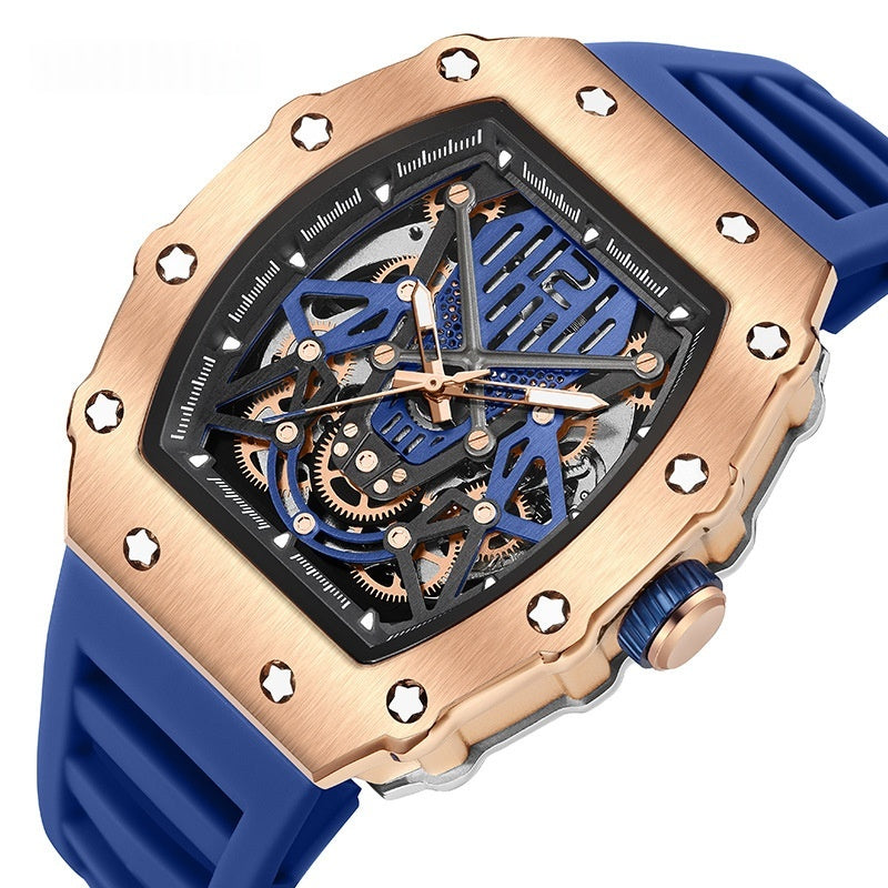 Montre homme Paddock, lunette noire, cadran et bracelet silicone colorés