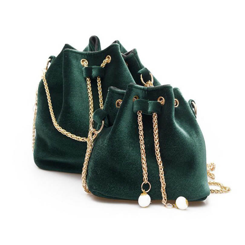 Sac seau à chaîne coloris vert
