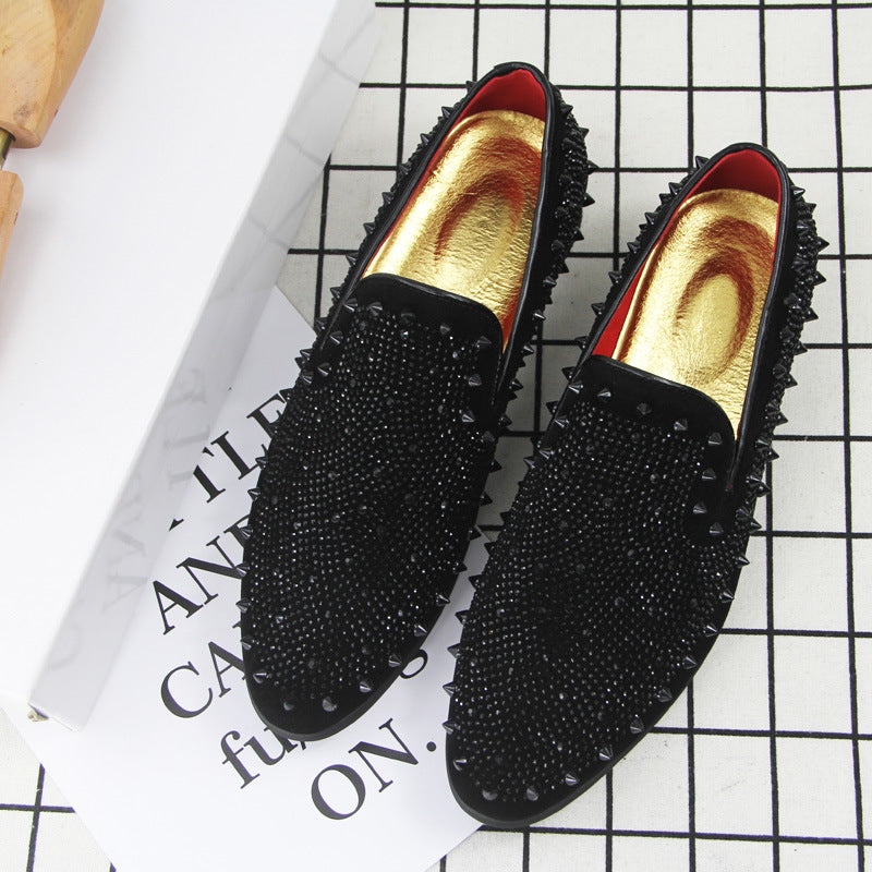 Mocassin homme fashion noir, vue de profil