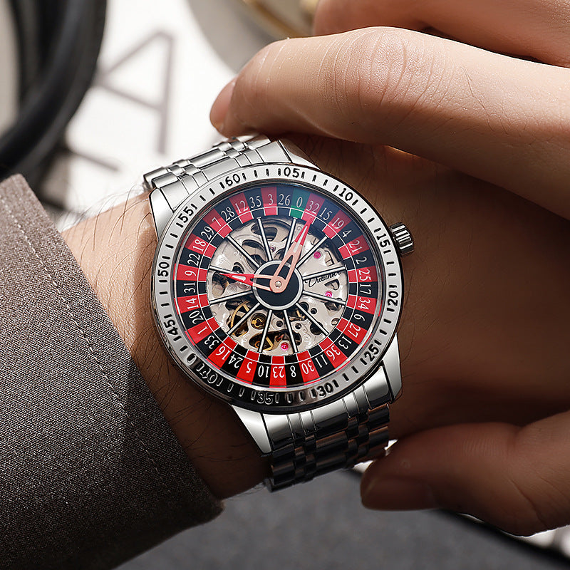 Montre automatique homme Casino, cadran rond, bracelet acier
