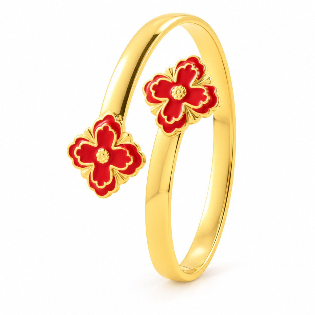 Bracelet jonc Pétale modèle 1, motif de fleurs