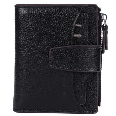 Portefeuille en cuir coloris rouge foncé