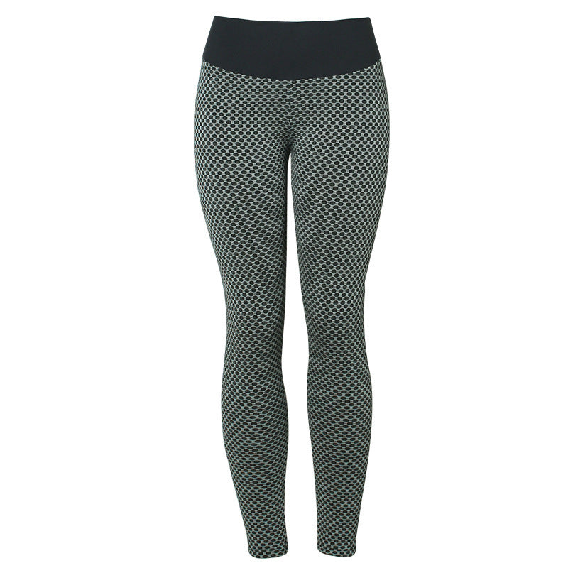 Legging texturé nid d'abeille gris foncé, taille haute