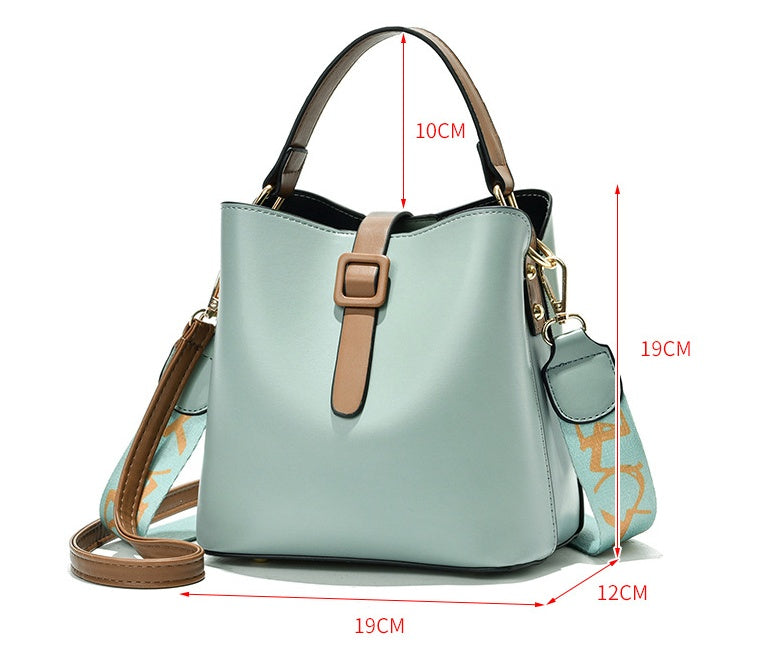 Sac seau femme, détail des anses