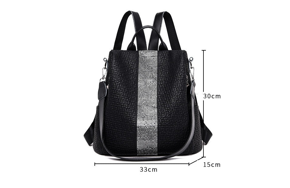 Sac à dos noir convertible, vue d'ensemble