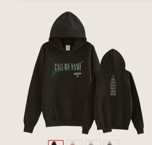 Sweat à capuche imprimé noir, vues de face et de dos