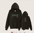 Sweat à capuche imprimé noir, vues de face et de dos