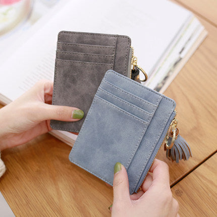 Petit porte-monnaie vertical compact en simili cuir
