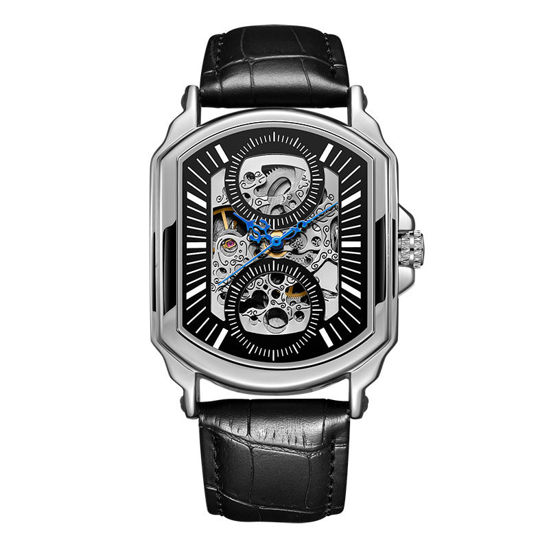 Montre Gatsby vue de dos, fond transparent dévoilant le mécanisme