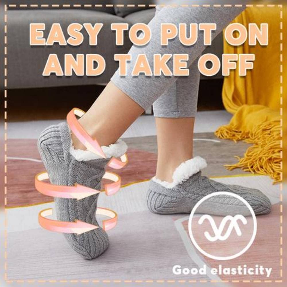Chaussons-chaussettes, semelle antidérapante à pastilles