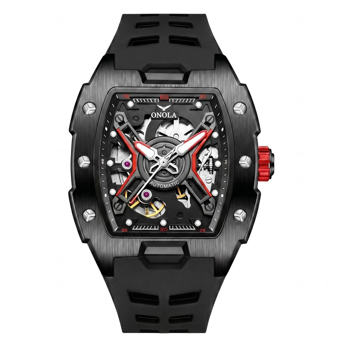 Montre Lagune noir et orange, cadran sport