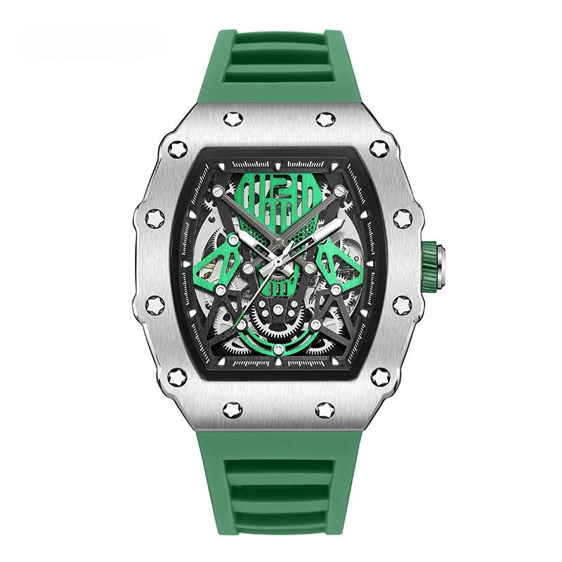 Montre Paddock coloris vert, lunette noire contrastée