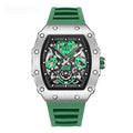 Montre Paddock coloris vert, lunette noire contrastée