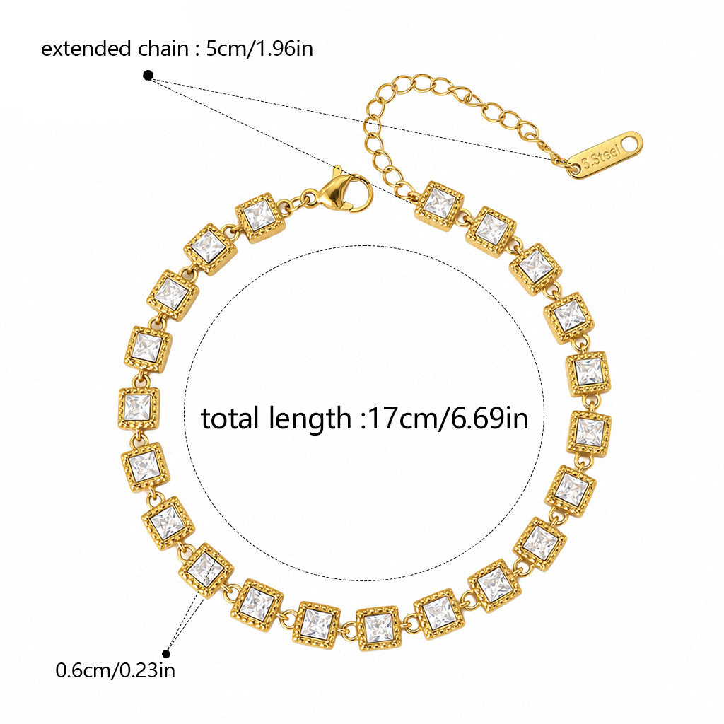 Bracelet Confetti, gros plan des zircons colorés