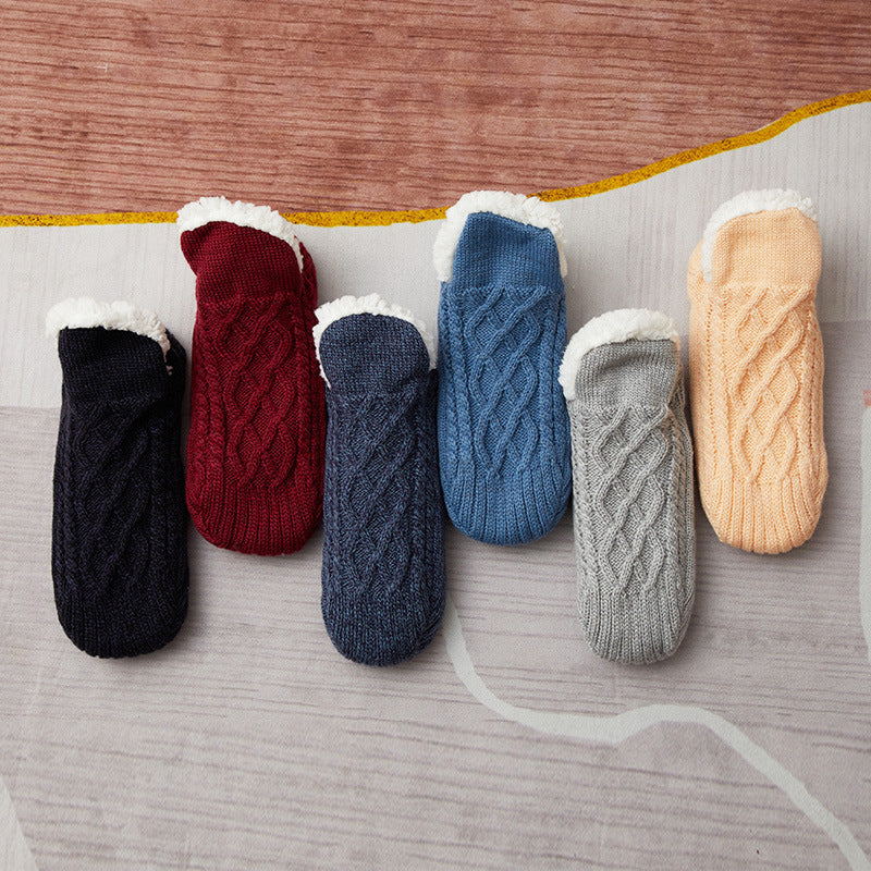 Chaussons-chaussettes beiges, vue de dessus