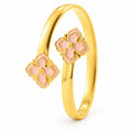 Bracelet jonc Pétale, détail des fleurs ciselées
