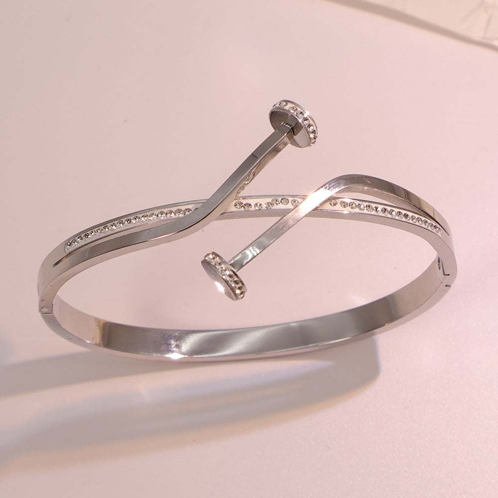 Bracelet Parisienne coloris argenté, maillons ovales