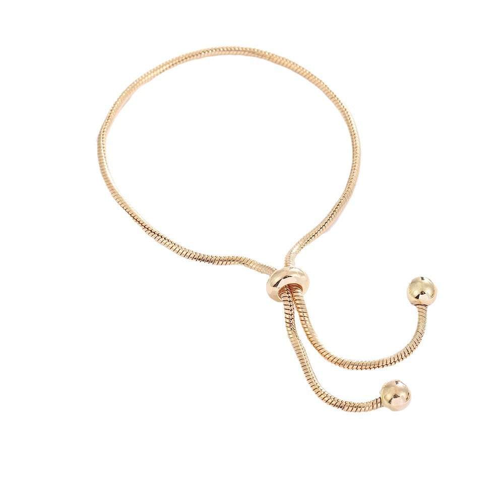 Bracelet Douceur coloris doré, perles lisses