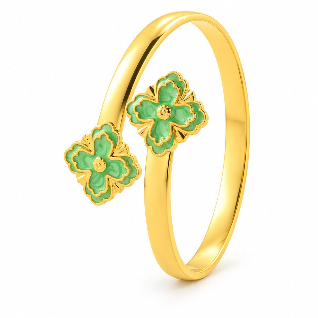 Bracelet jonc Pétale modèle 2, motif floral