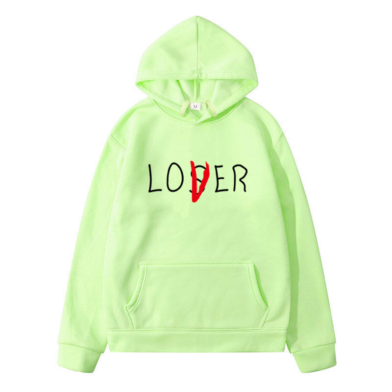 Sweat à capuche à imprimé lettrage, coloris vert clair