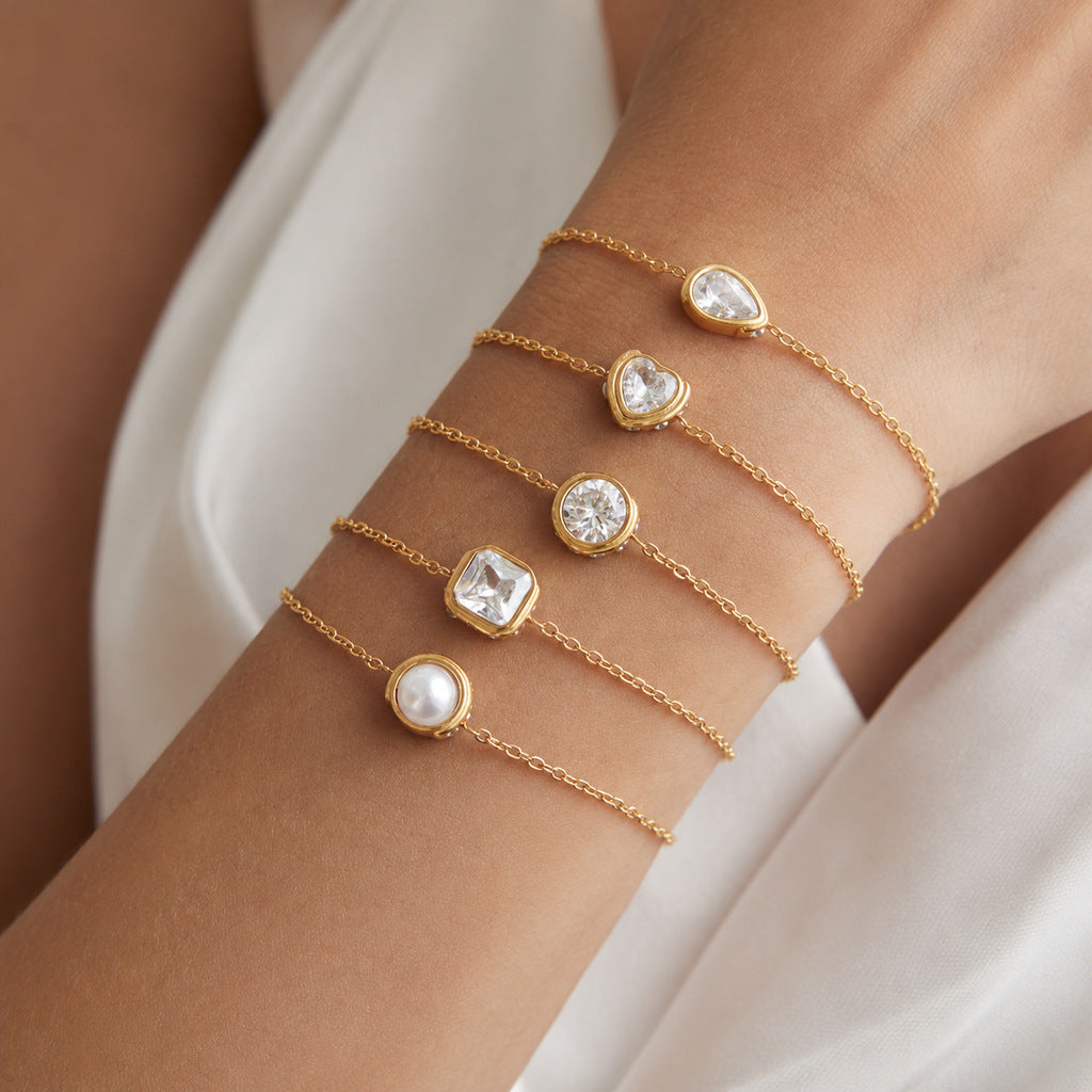 Bracelet Étincelle modèle 1, serti de zircons