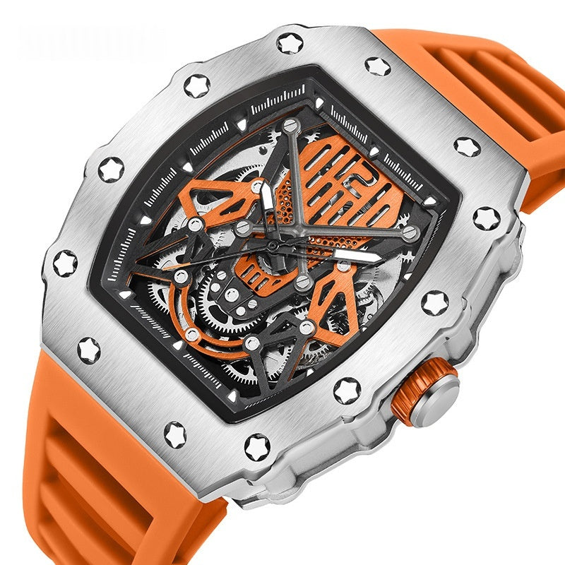 Montre Paddock coloris orange, bracelet silicone sport