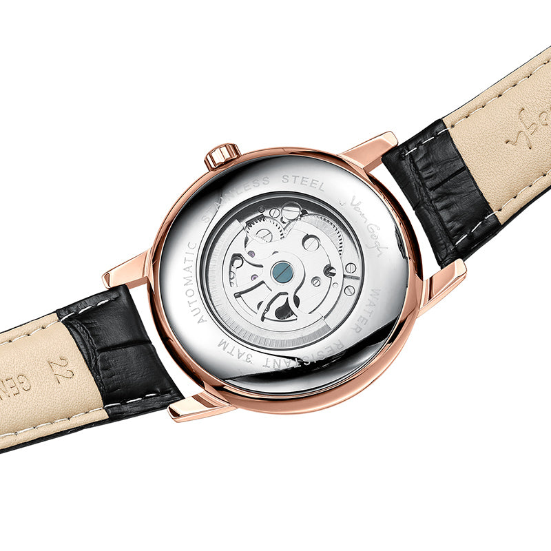 Montre Vincent portée au poignet, cadran artistique Tournesols