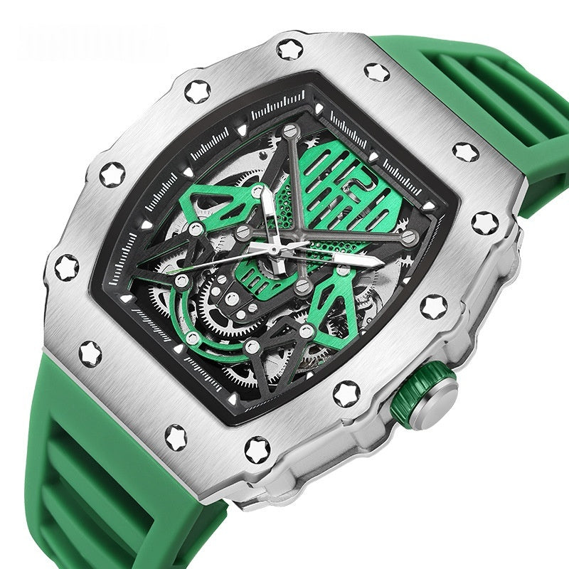 Montre Paddock, détail du bracelet silicone et du fermoir acier