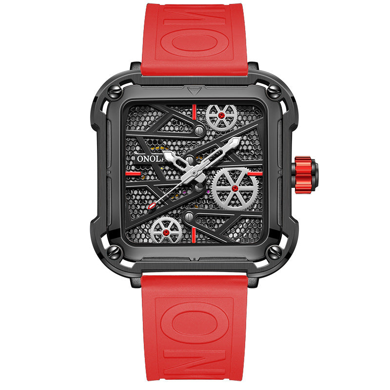 Montre homme Anatomie coloris noir, cadran squelette ajouré